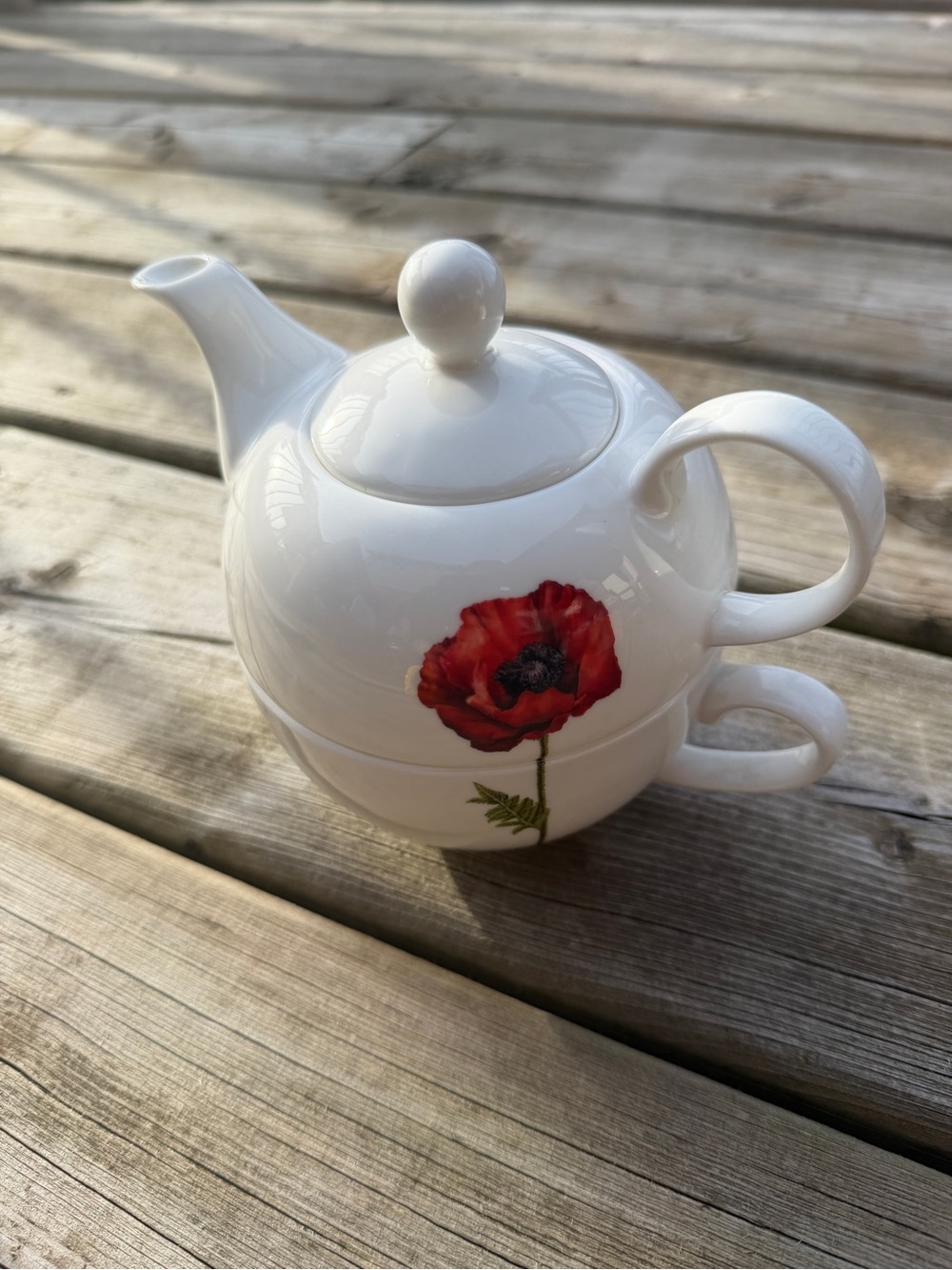Manufaktur Calluna Bone China Tea For One Set Teapot Cup Poppy Flower